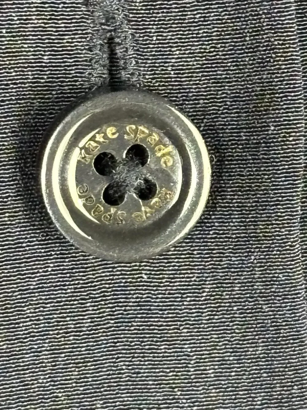 2 Kate Spade 100% Silk Button Up Navy Blue Collared Hi Lo Button Cuff Rounded